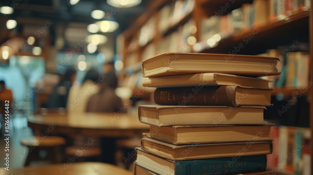Stack of Books in a Library Stack of Books in a Library