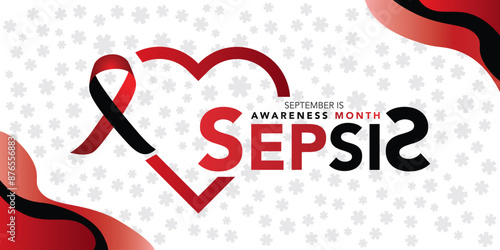 September is Sepsis Awareness Month background template. Holiday concept. background, banner, placard, card, and poster design template with text inscription and standard color. vector illustration.