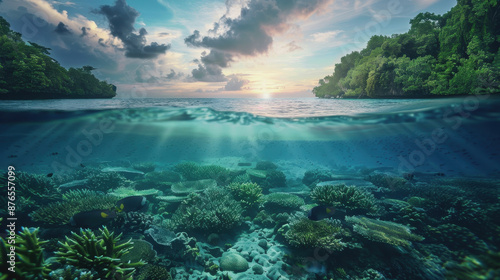 World Sea Day, Illustrate the role of healthy oceans in maintaining global biodiversity and climate stability by contributing to conservation efforts