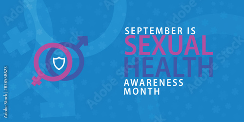 Sexual health awareness month is observed every year in september. September is sexual health awareness month. Vector template for banner, greeting card, poster with background. Vector illustration.
