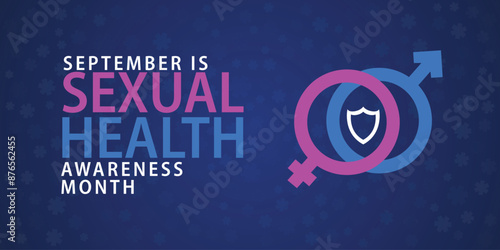 Sexual health awareness month is observed every year in september. September is sexual health awareness month. Vector template for banner, greeting card, poster with background. Vector illustration.
