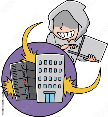 企業を攻撃するハッカー