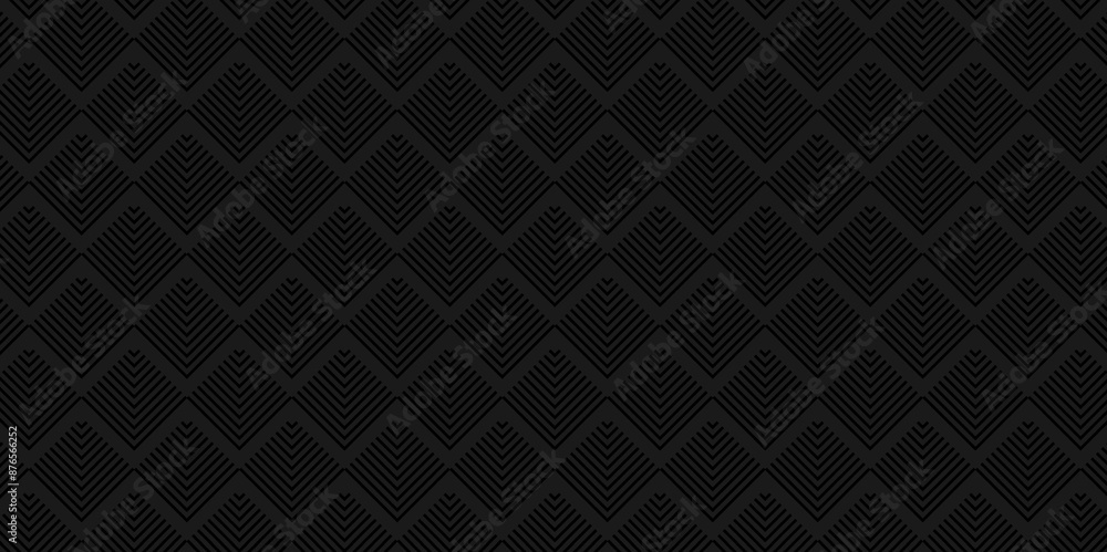 Vector Overlapping Pattern Minimal diamond geometric digital wave backdrop abstract wave square background. black line seamless tile stripe overlap creative retro square pattern white background. Vector Overlapping Pattern Minimal diamond geometric digital wave backdrop abstract wave square background. black line seamless tile stripe overlap creative retro square pattern white background.