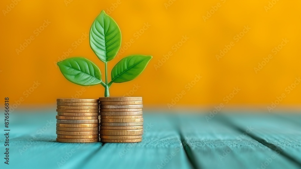 Green finance represented by investments in renewable energy and sustainable projects highlighting the role of finance in driving environmental sustainability Background Illustration, Bright color Green finance represented by investments in renewable energy and sustainable projects highlighting the role of finance in driving environmental sustainability Background Illustration, Bright color