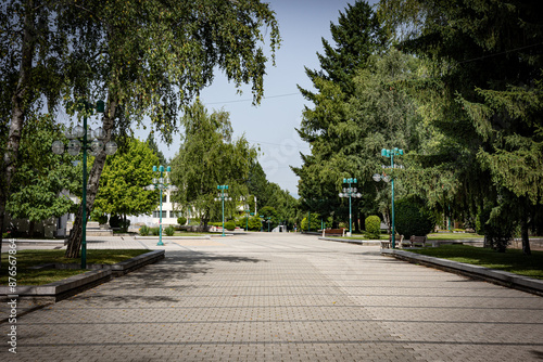 Pedestrian allay in Downton of the city of Pravetz, Bulgaria
