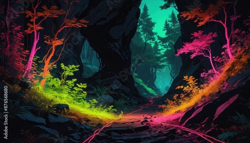 Neon Forest Path.