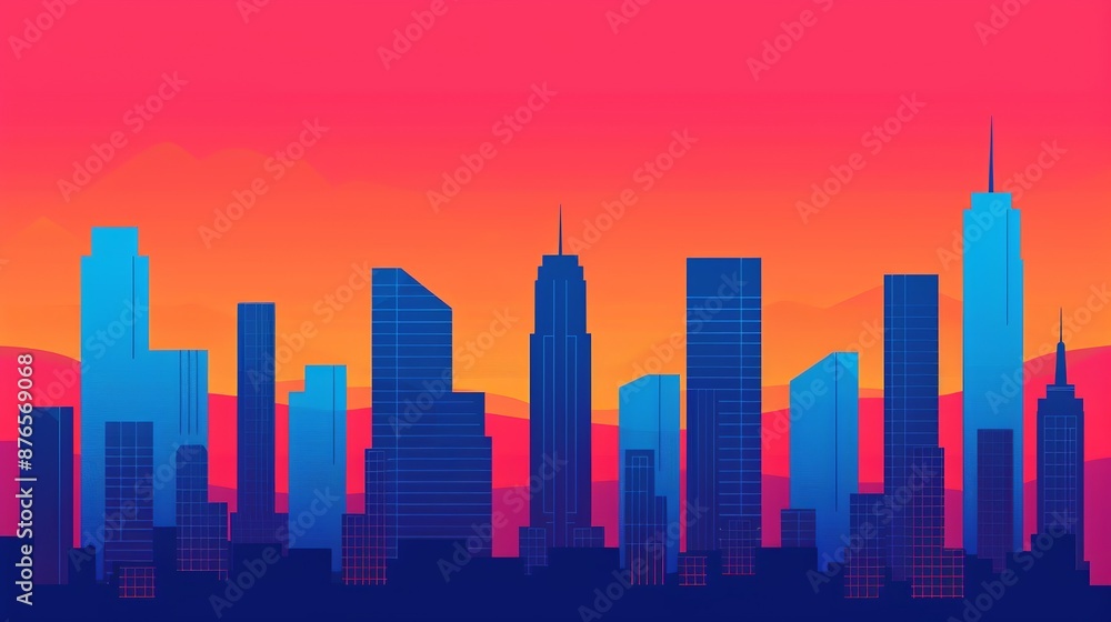 Obraz premium Smart cities integrating IoT and AI to optimize urban infrastructure and services, improving sustainability and quality of life for residents. Background Illustration, Bright color tones, ,