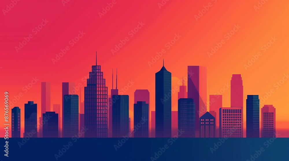 Fototapeta premium Smart cities integrating IoT and AI to optimize urban infrastructure and services, improving sustainability and quality of life for residents. Background Illustration, Bright color tones, ,