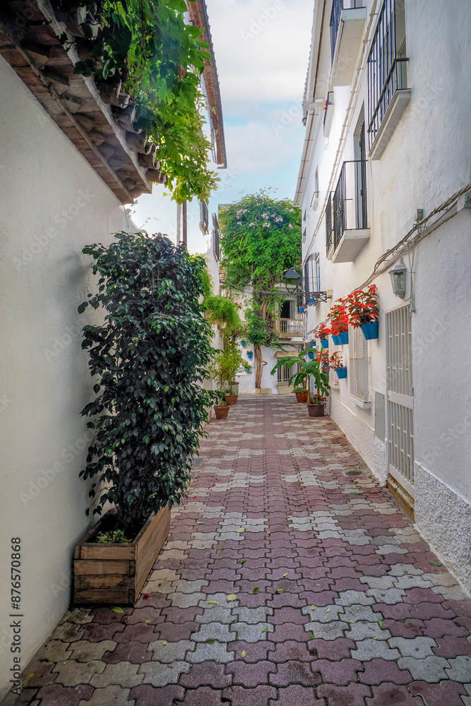 Fototapeta premium Marbella fragment of the old town, a city near Malaga, Andalusia, Spain, a part of the city in the photo
