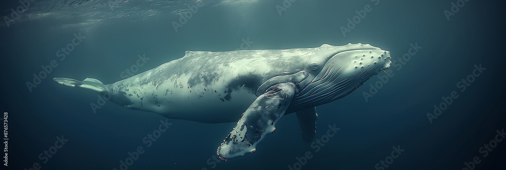 Fototapeta premium whale in the deep sea