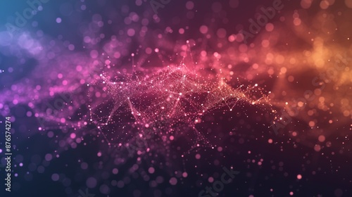 Quantum gravity theory aiming to unify quantum mechanics and general relativity to explain gravity at quantum scales, a frontier in physics. Background Illustration, Bright color tones, , Minimalism,