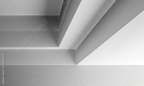Wallpaper Mural Abstract Geometric Composition of White and Gray Shapes Torontodigital.ca