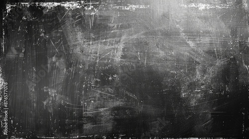Grey grunge cement background with abstract texture Top down view with blackboard and banner space