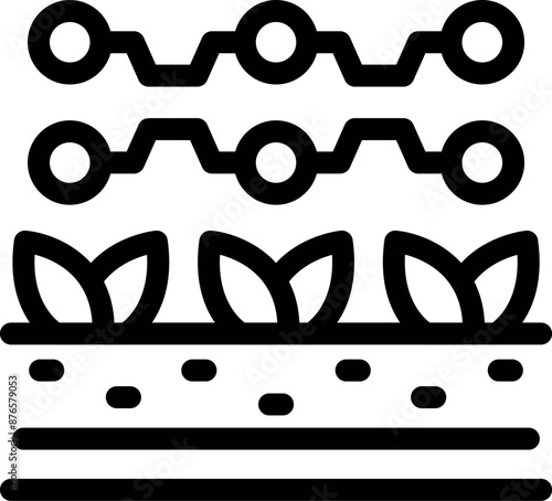Icon of a smart farm system monitoring soil and plant health