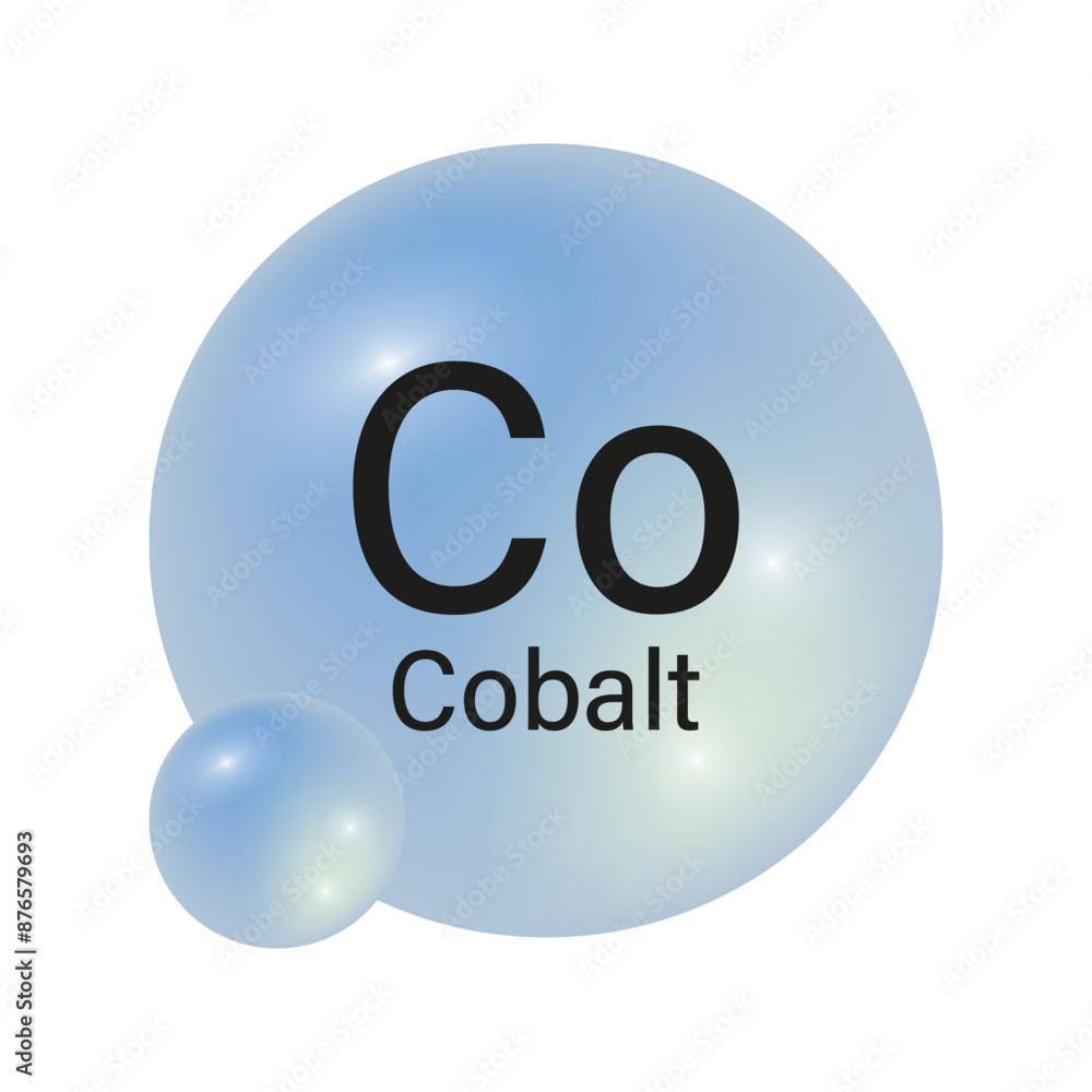 Cobalt element symbol. Blue gradient sphere. Chemical icon vector. Periodic table detail. Cobalt element symbol. Blue gradient sphere. Chemical icon vector. Periodic table detail.
