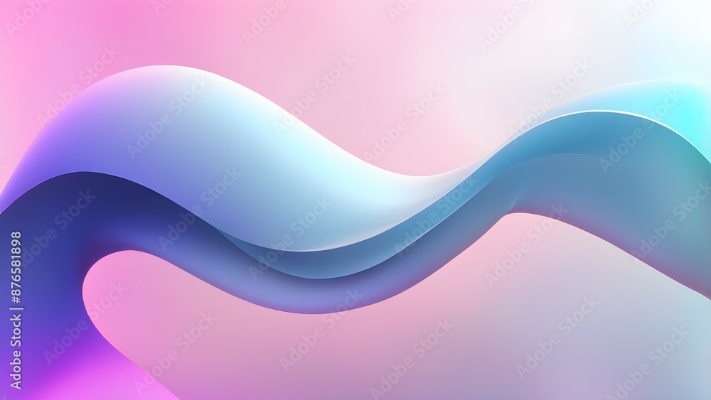 Obraz premium Gradient pastel color wave with soft shadows