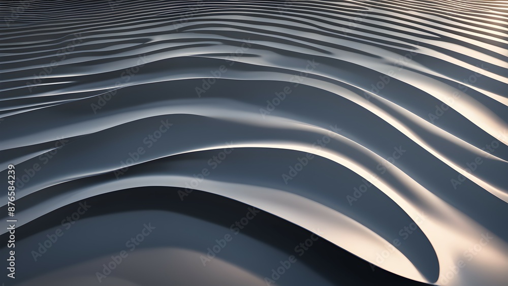 Obraz premium Abstract 3D rendering of a smooth, undulating surface with soft lighting and subtle shadows.