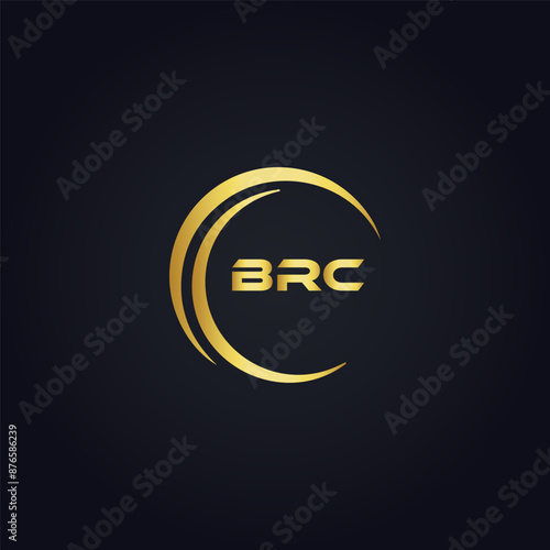 BRC logo. B R C design. White BRC letter. BRC, B R C letter logo design. B R C letter logo design in GOLD, GOLDEN LOGO, THREE, style. letter logo set in one artboard. B R C letter logo vector design.