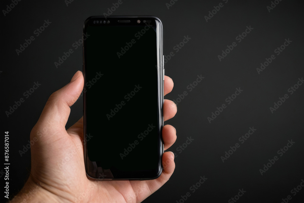 Close-up of a person's hand holding a smartphone Close-up of a person's hand holding a smartphone