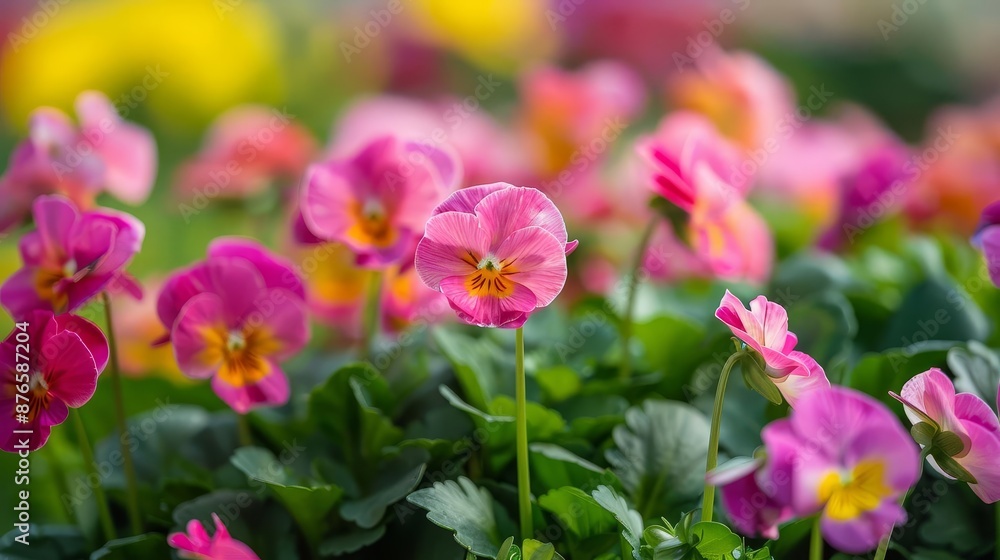 Beautiful blooming pink flowers in a vibrant garden, close-up view with soft focus and colorful background. Beautiful blooming pink flowers in a vibrant garden, close-up view with soft focus and colorful background.