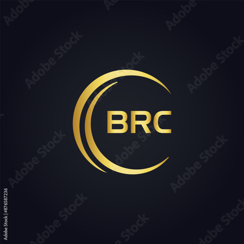BRC logo. B R C design. White BRC letter. BRC, B R C letter logo design. B R C letter logo design in GOLD, GOLDEN LOGO, THREE, style. letter logo set in one artboard. B R C letter logo vector design.
