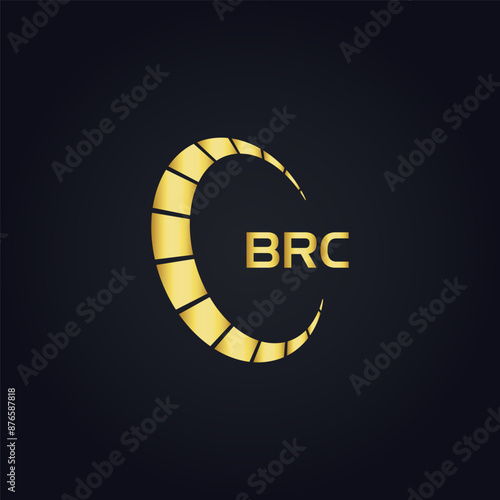BRC logo. B R C design. White BRC letter. BRC, B R C letter logo design. B R C letter logo design in GOLD, GOLDEN LOGO, THREE, style. letter logo set in one artboard. B R C letter logo vector design.