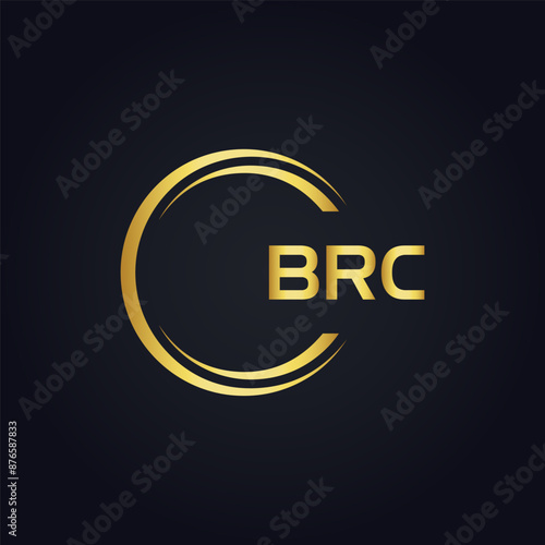 BRC logo. B R C design. White BRC letter. BRC, B R C letter logo design. B R C letter logo design in GOLD, GOLDEN LOGO, THREE, style. letter logo set in one artboard. B R C letter logo vector design.