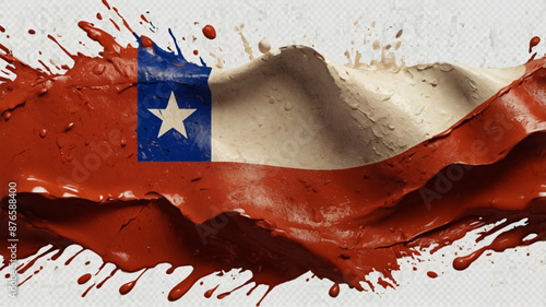 Wallpaper Mural Chile flag paint scratches isolated on white Torontodigital.ca