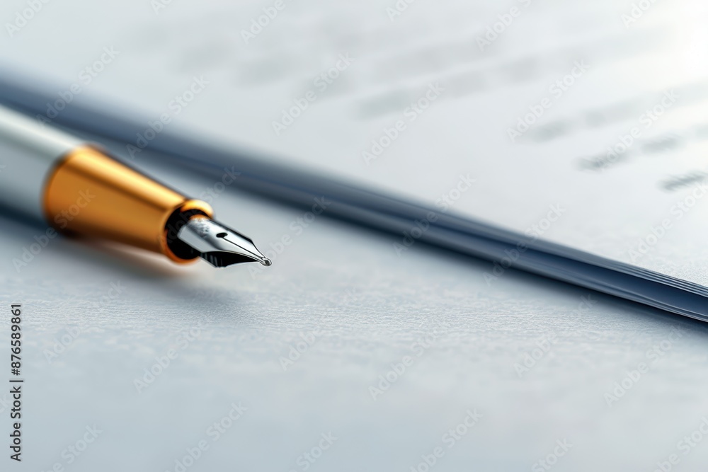 Fountain Pen on a Blank Sheet of Paper Fountain Pen on a Blank Sheet of Paper