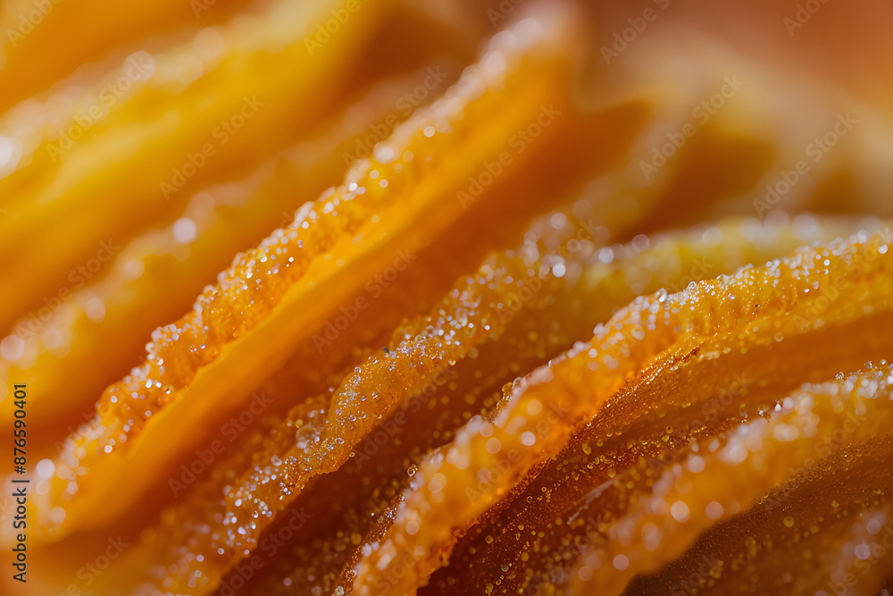 Close-up of churro texture, focus on the crispy exterior, Sony A7III, 90mm macro lens, food photography filter Close-up of churro texture, focus on the crispy exterior, Sony A7III, 90mm macro lens, food photography filter