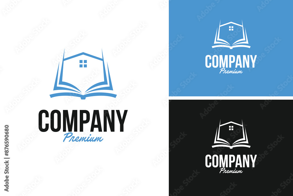Book house logo design vector illustration template idea Book house logo design vector illustration template idea