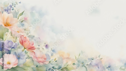 Watercolor Floral Illustration with Soft Pastel Colors