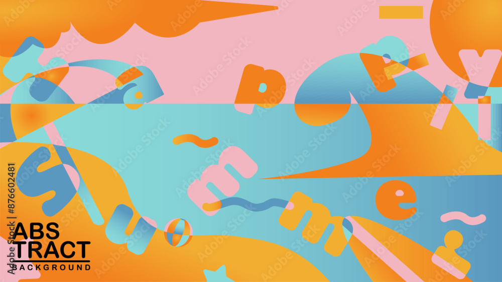 Fototapeta premium Colorful geometric abstract background flat summer beach