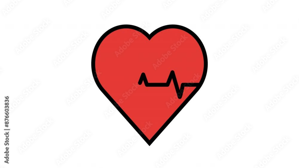 Animated Heart Icon in Filled Line Style with Alpha Channel. Perfect for Project and Presentations Animated Heart Icon in Filled Line Style with Alpha Channel. Perfect for Project and Presentations