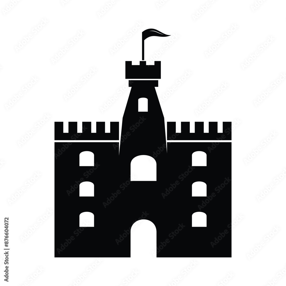 castle icon vector illustration in flat style castle icon vector illustration in flat style