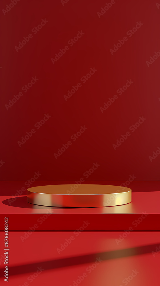 Metal podium with red background Metal podium with red background