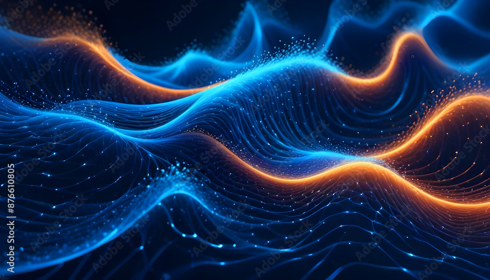 Innovative digital abstract design waves of blue particles background 2 Innovative digital abstract design waves of blue particles background 2