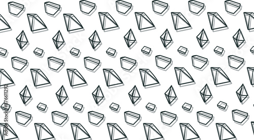 Adobe Illustrator Artwork with geometrical objects as like minerals or stone.