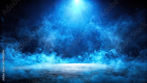 Mysterious mist illuminated by blue light, mist, Mysterious
