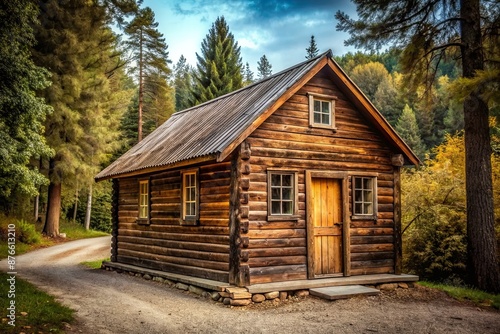 cabin, quiet, street, peaceful, Rustic Wood Cabin on Quiet Street