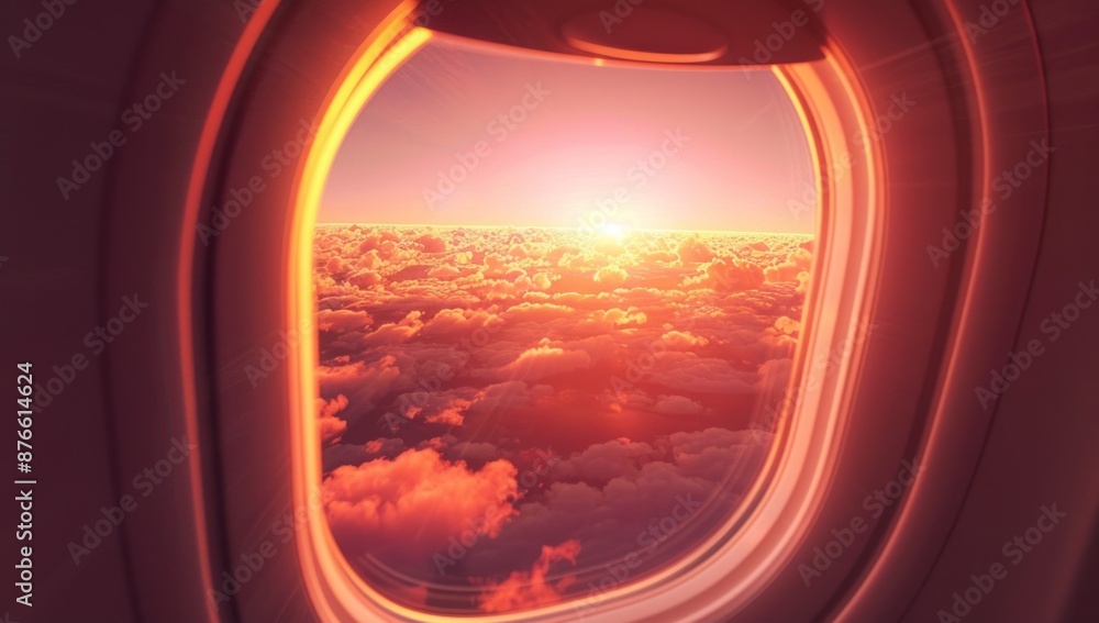 Sunrise View From Airplane Window Sunrise View From Airplane Window