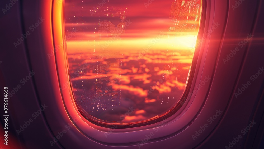 Sunset View From Airplane Window Sunset View From Airplane Window