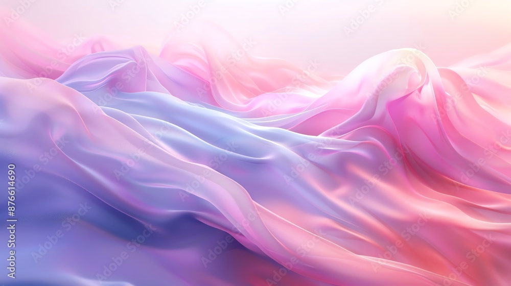 Fototapeta premium Abstract silk fabric with flowing pink and purple, creating a dreamy and ethereal texture perfect for background and artistic design.
