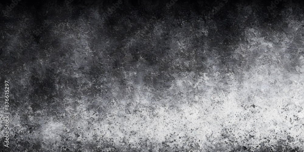 Fototapeta premium Black white grainy background noise texture grunge gradient banner header, abstract poster cover backdrop design.