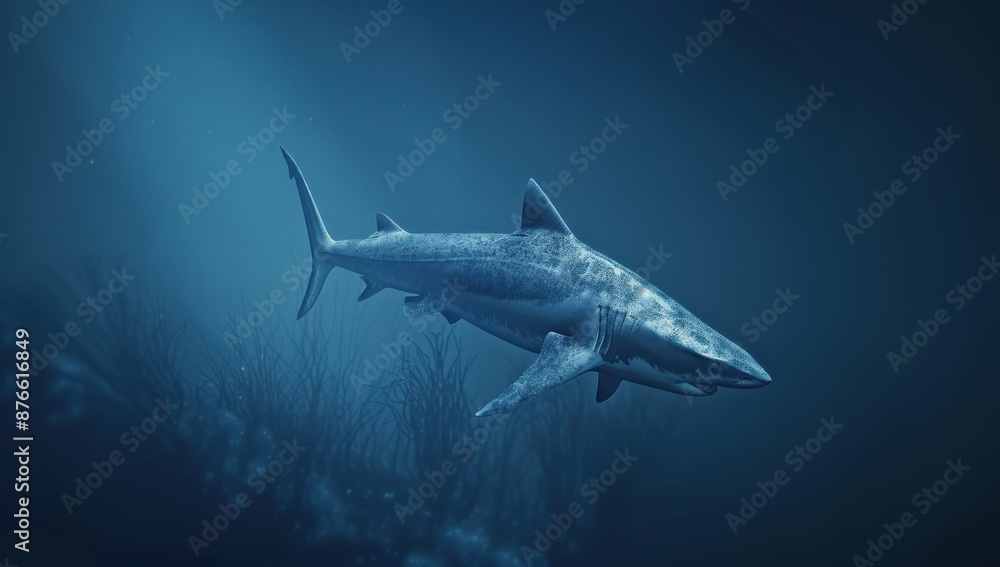 Shark Swimming in the Deep Blue Shark Swimming in the Deep Blue