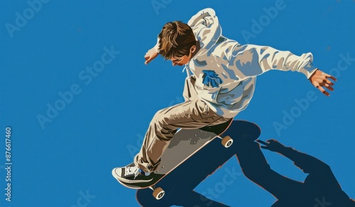 A Young Man Performs a Skateboard Trick