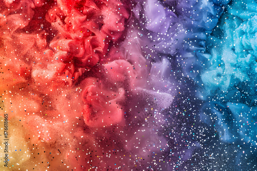 Rainbow abstract background with confetti