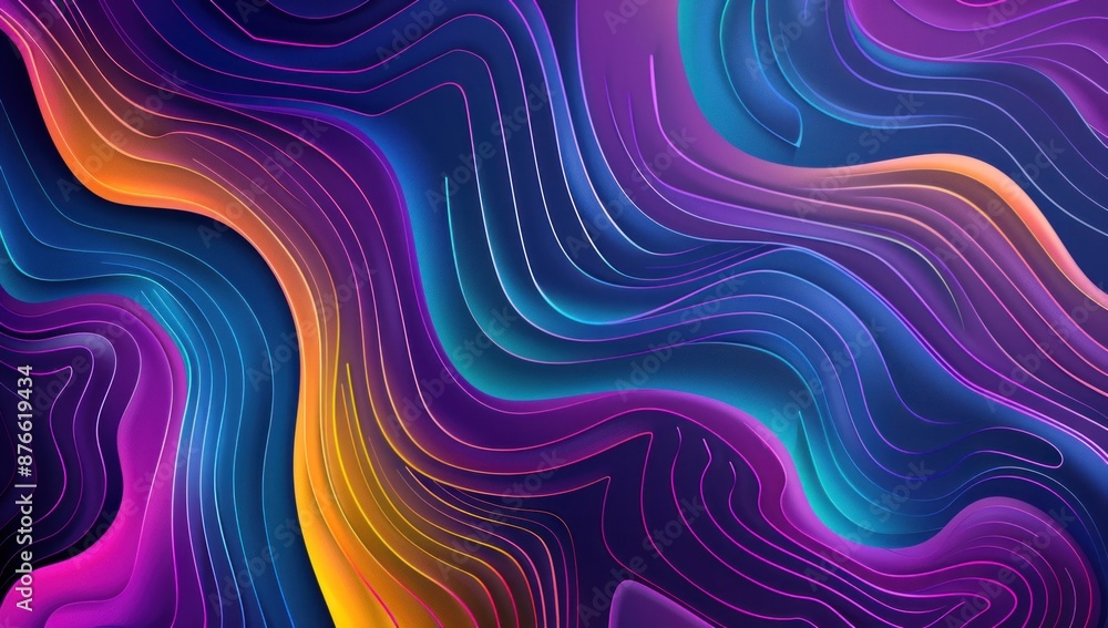 Abstract Wavy Lines in Vibrant Hues Abstract Wavy Lines in Vibrant Hues