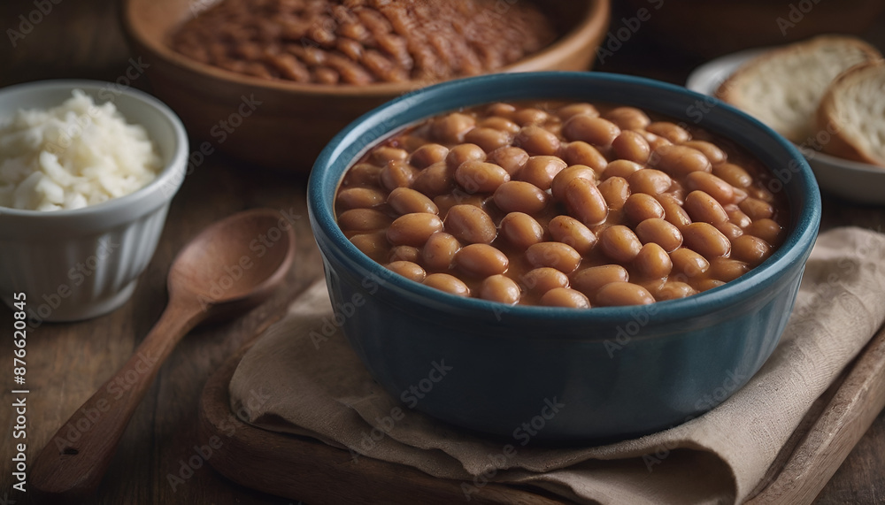 bowl of baked beans bowl of baked beans