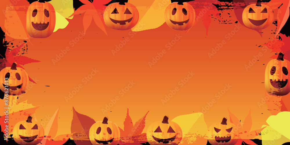 ハロウィン 秋 かぼちゃ フレーム 背景 ハロウィン 秋 かぼちゃ フレーム 背景